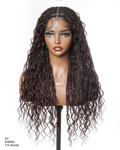 Coco - Glueless Human Hair Braided Wig Pre Cut HD Full Elastic Lace Free Part Ready-To-Go (Lace Not Hand Tied)