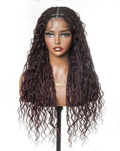 Coco - Glueless Human Hair Braided Wig Pre Cut HD Full Elastic Lace Free Part Ready-To-Go (Lace Not Hand Tied)