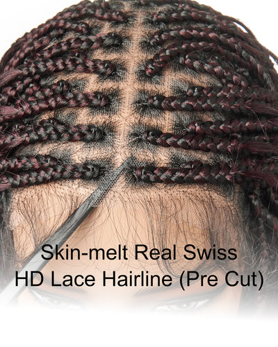 Coco - Glueless Human Hair Braided Wig Pre Cut HD Full Elastic Lace Free Part Ready-To-Go (Lace Not Hand Tied)