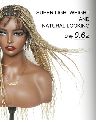 Coco - Glueless Human Hair Braided Wig Pre Cut HD Full Elastic Lace Free Part Ready-To-Go (Lace Not Hand Tied)