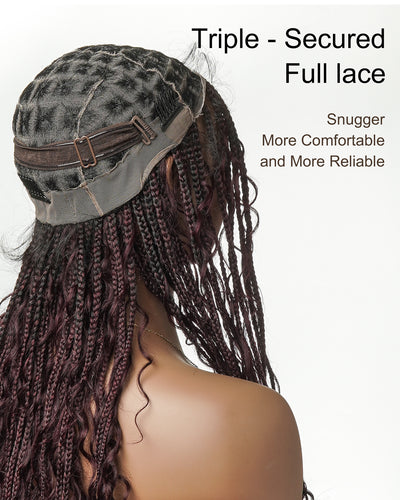 Coco - Glueless Human Hair Braided Wig Pre Cut HD Full Elastic Lace Free Part Ready-To-Go (Lace Not Hand Tied)