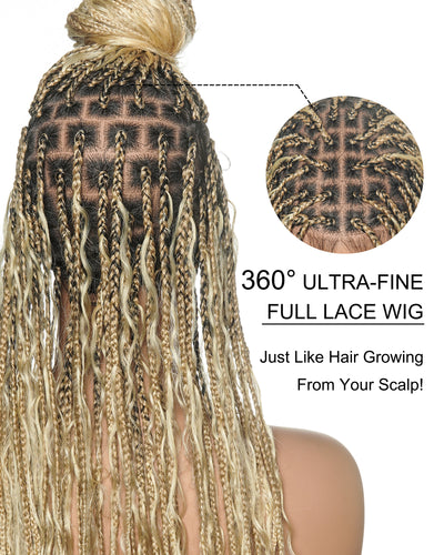 Coco - Glueless Human Hair Braided Wig Pre Cut HD Full Elastic Lace Free Part Ready-To-Go (Lace Not Hand Tied)