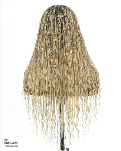 Coco - Glueless Human Hair Braided Wig Pre Cut HD Full Elastic Lace Free Part Ready-To-Go (Lace Not Hand Tied)