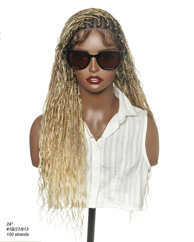 Coco - Glueless Human Hair Braided Wig Pre Cut HD Full Elastic Lace Free Part Ready-To-Go (Lace Not Hand Tied)
