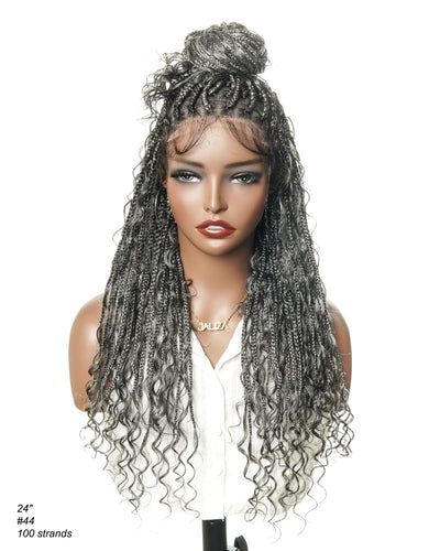 Coco - Glueless Human Hair Braided Wig Pre Cut HD Full Elastic Lace Free Part Ready-To-Go (Lace Not Hand Tied)