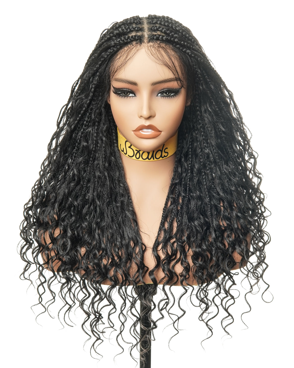uBraids Glueless 24" Pre Cut HD Full Elastic Lace Ready-To-Go Boho Box Braided Wig Full Synthetic Boho Curls (US Only)
