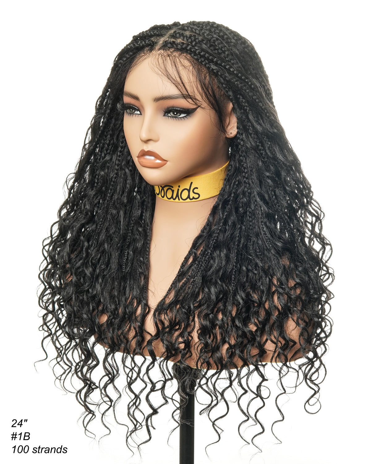 uBraids Glueless 24" Pre Cut HD Full Elastic Lace Ready-To-Go Boho Box Braided Wig Full Synthetic Boho Curls (US Only)