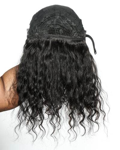 Braided Half Wig with Human Hair Boho Curls