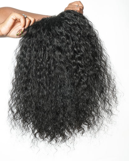 100% Human Hair All In One Half Wig 180% Density Deep Wave Curls