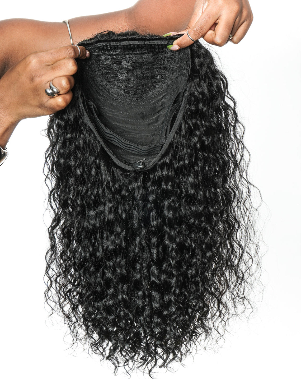 100% Human Hair All In One Half Wig 180% Density Deep Wave Curls