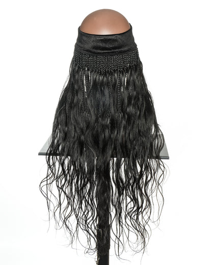 22" Boho Braids Band with Human Hair Body Wave Curls (26"-28" Finished Look)