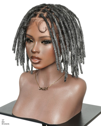 12" Salon Level Dreadlock 100% Human Hair Pre Bleached Swiss HD Full Lace Wig (Single braid is 6.5"-8.2")