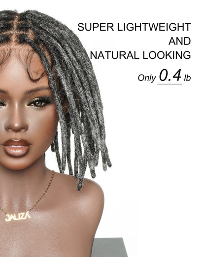 12" Salon Level Dreadlock 100% Human Hair Pre Bleached Swiss HD Full Lace Wig (Single braid is 6.5"-8.2")
