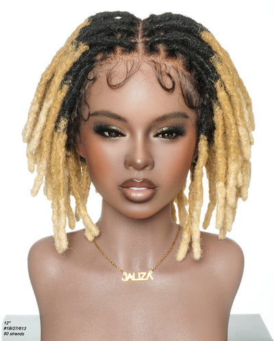 12" Salon Level Dreadlock 100% Human Hair Pre Bleached Swiss HD Full Lace Wig (Single braid is 6.5"-8.2")
