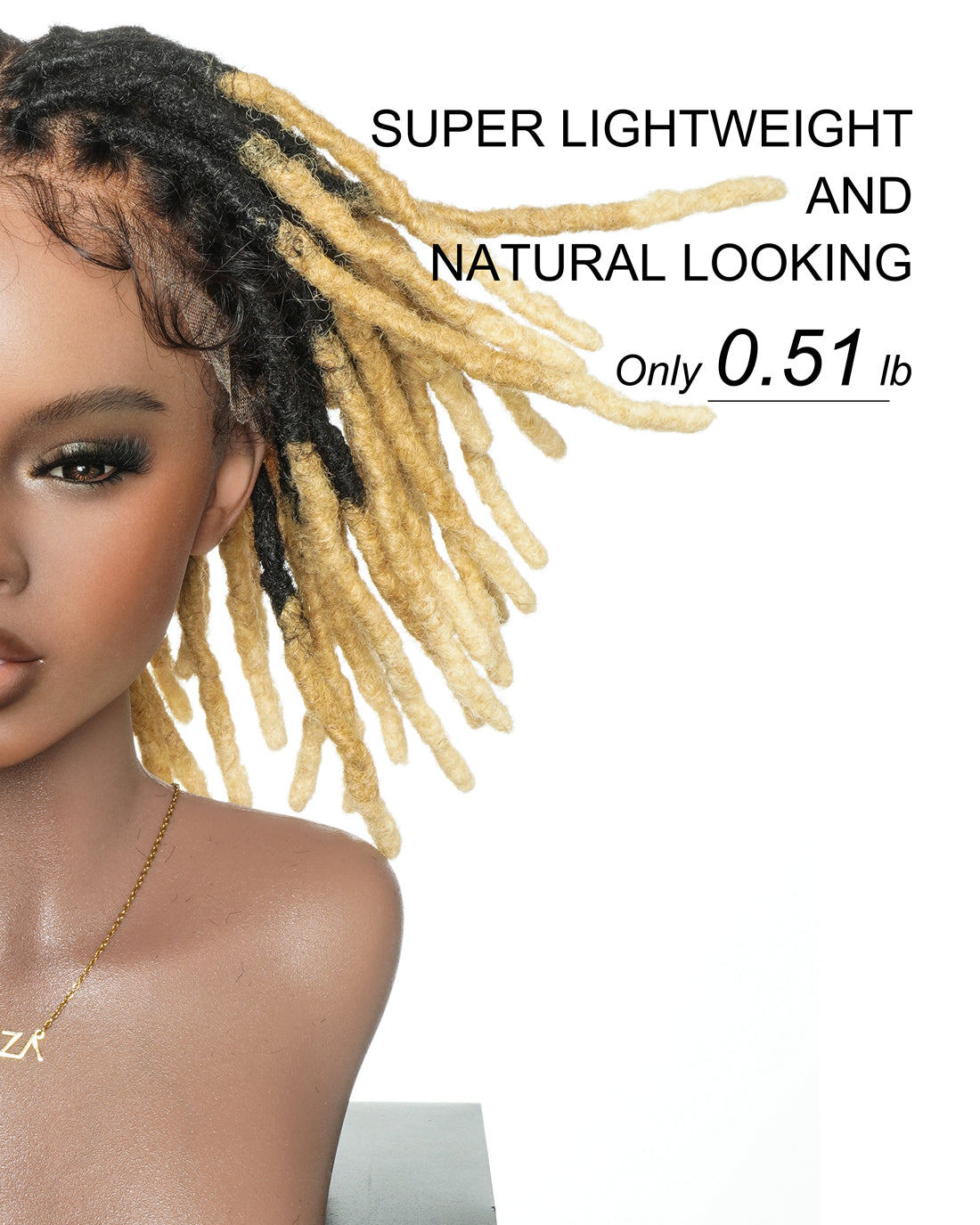 12" Salon Level Dreadlock 100% Human Hair Pre Bleached Swiss HD Full Lace Wig (Single braid is 6.5"-8.2")