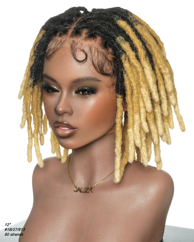 12" Salon Level Dreadlock 100% Human Hair Pre Bleached Swiss HD Full Lace Wig (Single braid is 6.5"-8.2")