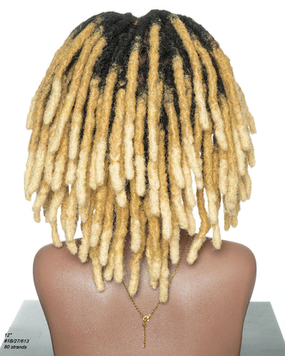 12" Salon Level Dreadlock 100% Human Hair Pre Bleached Swiss HD Full Lace Wig (Single braid is 6.5"-8.2")