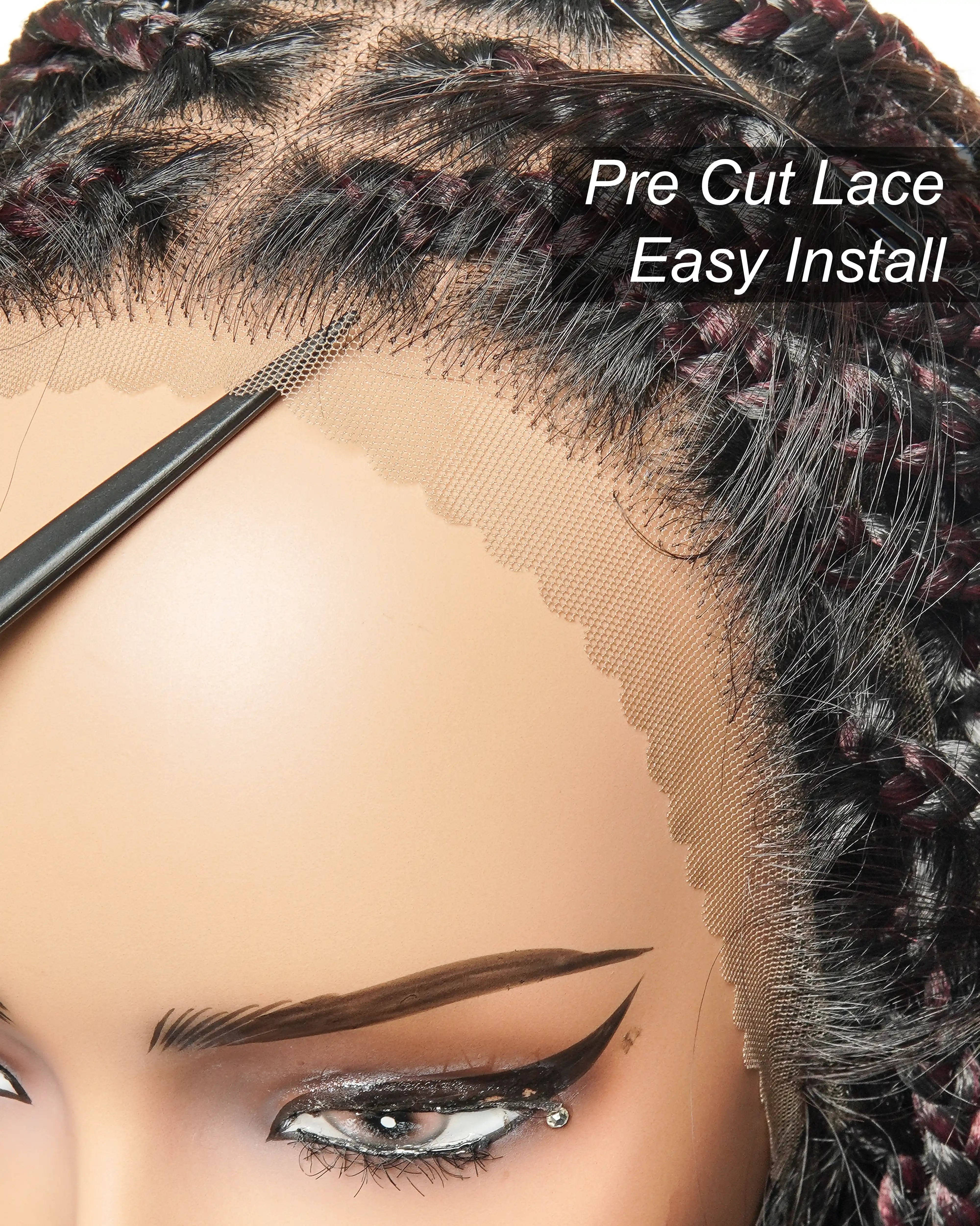 Knotless Box Braided Wig 36" Full Hand-tied 86 Strands