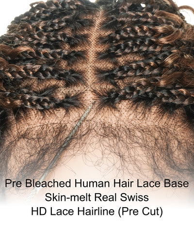 Lulu - Small Head Friendly Glueless Curly Boho Braided Wig (Small Cap Size for Petite Head)