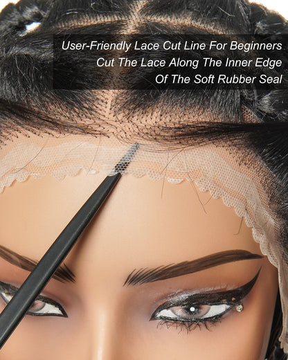 Knotless Jumbo Box / Large Box HD Lace Full Hand-tied Braided Wig 36 Inches 24 & 48 Strands