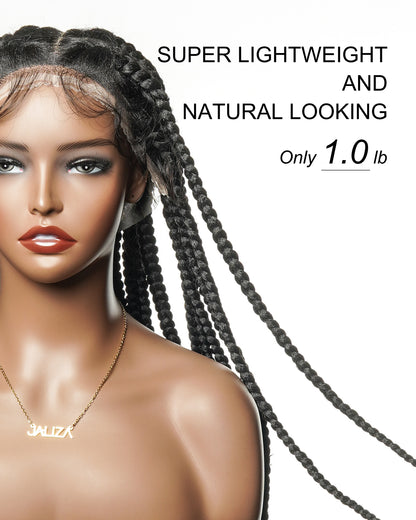 Knotless Jumbo Box / Large Box HD Lace Full Hand-tied Braided Wig 36 Inches 24 & 48 Strands