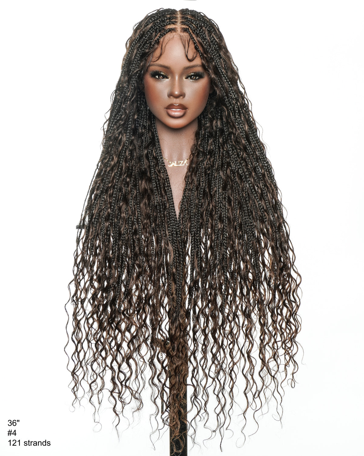 Kiki -  36"  Pre Bleached Swiss HD Lace Boho Box Braided Wig