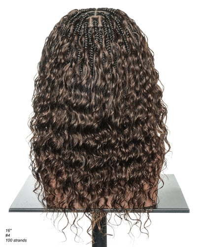 Vivi 16" - JALIZA Slip-On™ Glueless Swiss HD Full Lace Lightweight Version Human Hair Boho Box Braided Wig With C Cap Design And Stretchable Lace