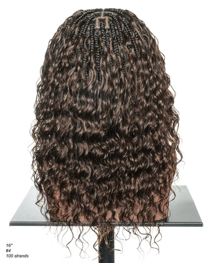 Kiki Wear & Go Real Glueless Swiss HD Full Lace Human Hair Boho Box Braided Wig With C Cap Design And Stretchable Lace