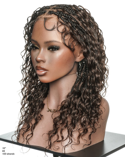 Kiki Wear & Go Real Glueless Swiss HD Full Lace Human Hair Boho Box Braided Wig With C Cap Design And Stretchable Lace