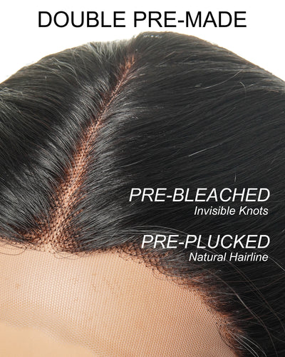 Bobrina 100% Human Hair Glueless Pre Bleached Knots Deep Wave Wig - Pre Plucked（US only）