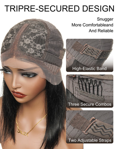 Bobrina 100% Human Hair Glueless Pre Bleached Knots Deep Wave Wig - Pre Plucked（US only）