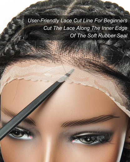 Knotless Jumbo Box / Large Box HD Lace Full Hand-tied Braided Wig 36 Inches 24 & 48 Strands