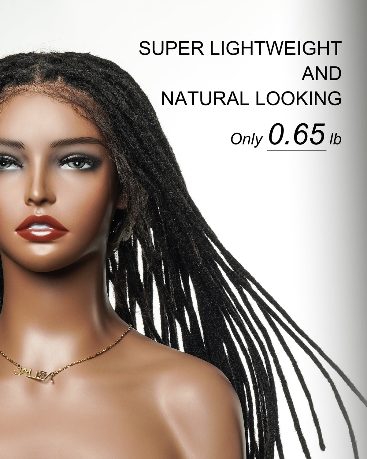 100% Human Hair Dreadlock Pre Bleached HD Full Lace Wig 24" 100 Strands