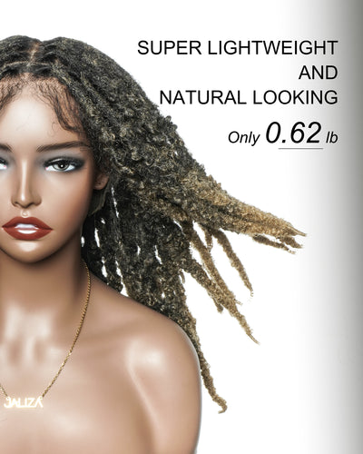 18" Soft And Distressed Faux Locs Pre Bleached Swiss HD Full Lace Wig