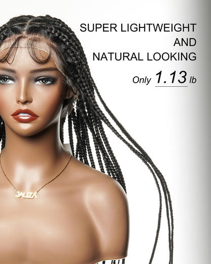 Knotless Jumbo Box / Large Box HD Lace Full Hand-tied Braided Wig 36 Inches 24 & 48 Strands