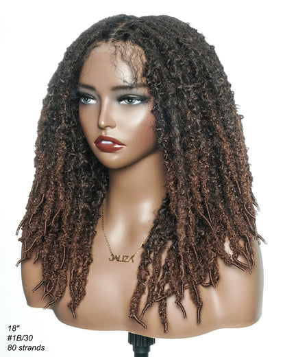 18" Soft And Distressed Faux Locs Pre Bleached HD Full Lace Wig