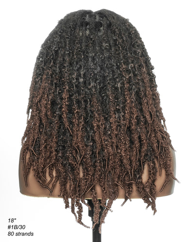 18" Soft And Distressed Faux Locs Pre Bleached Swiss HD Full Lace Wig