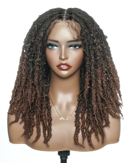 18" Soft And Distressed Faux Locs Pre Bleached HD Full Lace Wig