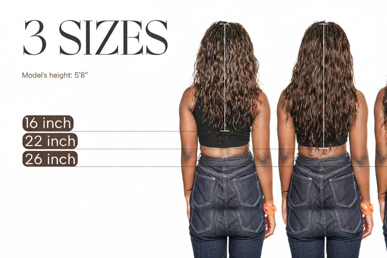 braided wig length comparison