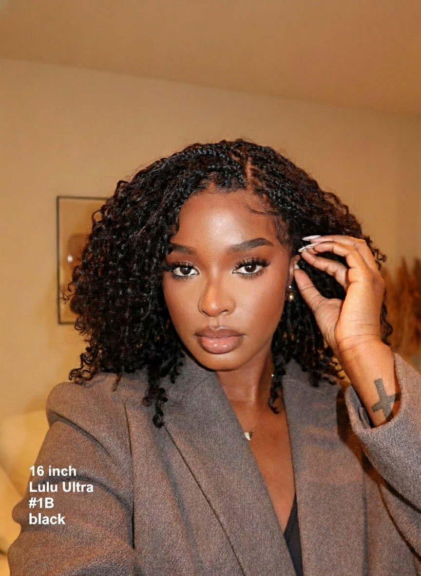 Lulu - Bora Bora Pre Bleached Swiss HD Full Lace Human Hair Curly Wave Boho Box Braided Wig