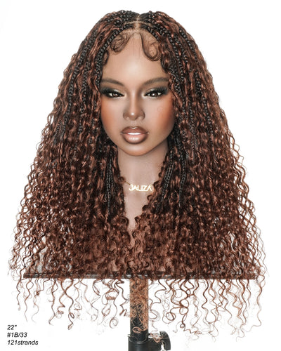 Lulu 22" Color #33 Pre Bleached Swiss HD Full Lace Bora Bora Braided Wig