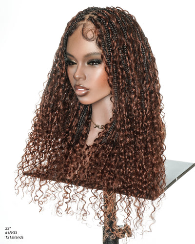 Lulu 22" Color #33 Pre Bleached Swiss HD Full Lace Bora Bora Braided Wig