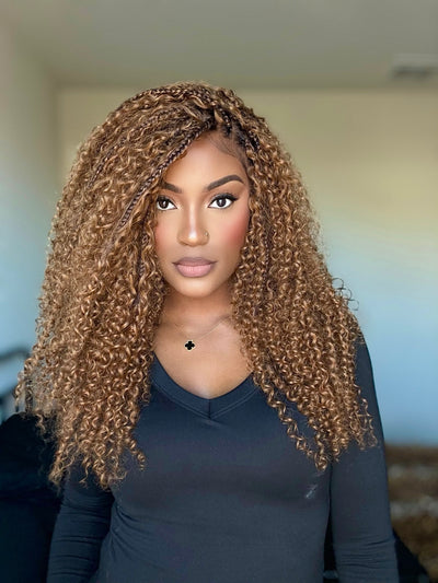 Lulu - Small Head Friendly Glueless Curly Boho Braided Wig (Small Cap Size for Petite Head)
