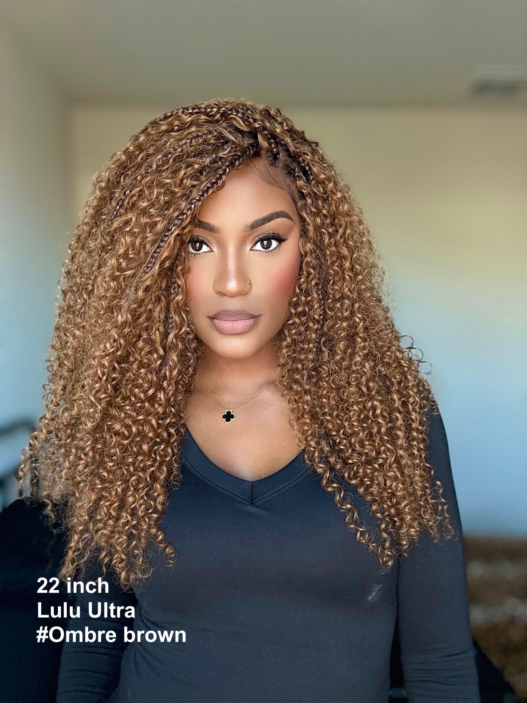 Lulu - Bora Bora Pre Bleached Swiss HD Full Lace Human Hair Curly Wave Boho Box Braided Wig
