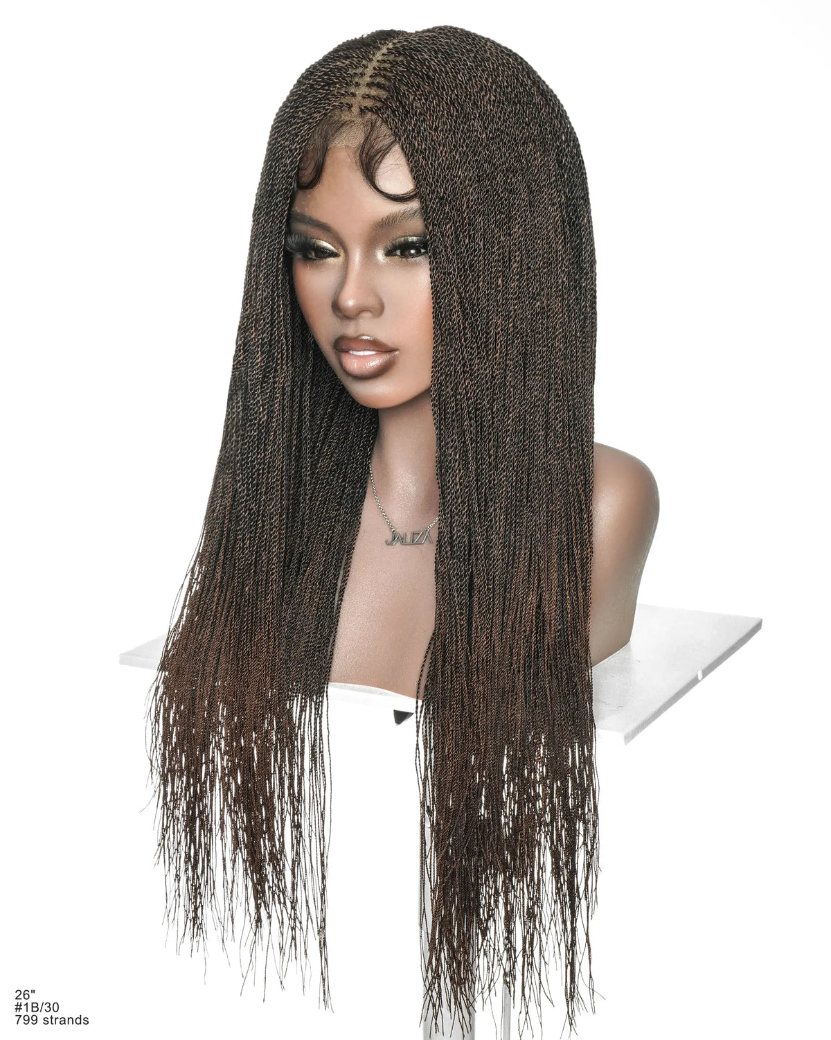 Mica - Micro Senegalese Twist Pre Bleached Swiss HD Full Lace Knotless Braids Wig 799 Strands