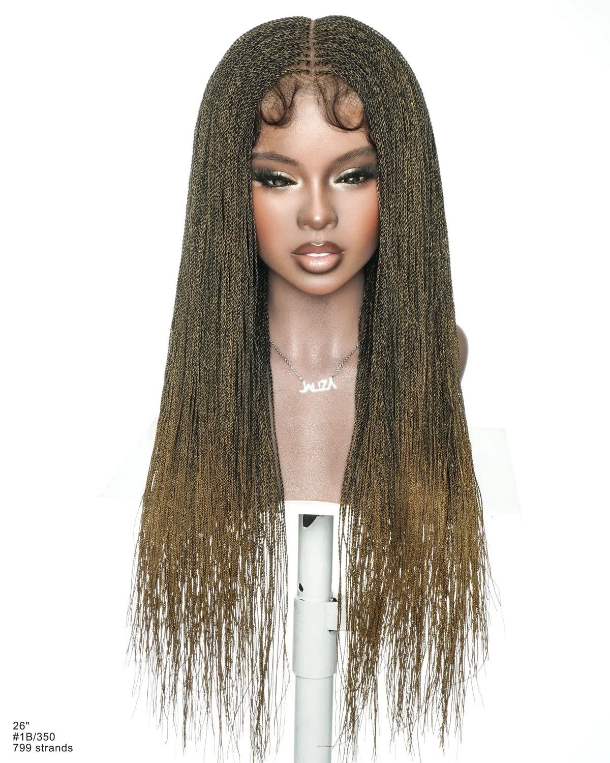 Mica - Micro Senegalese Twist Pre Bleached Swiss HD Full Lace Knotless Braids Wig 799 Strands