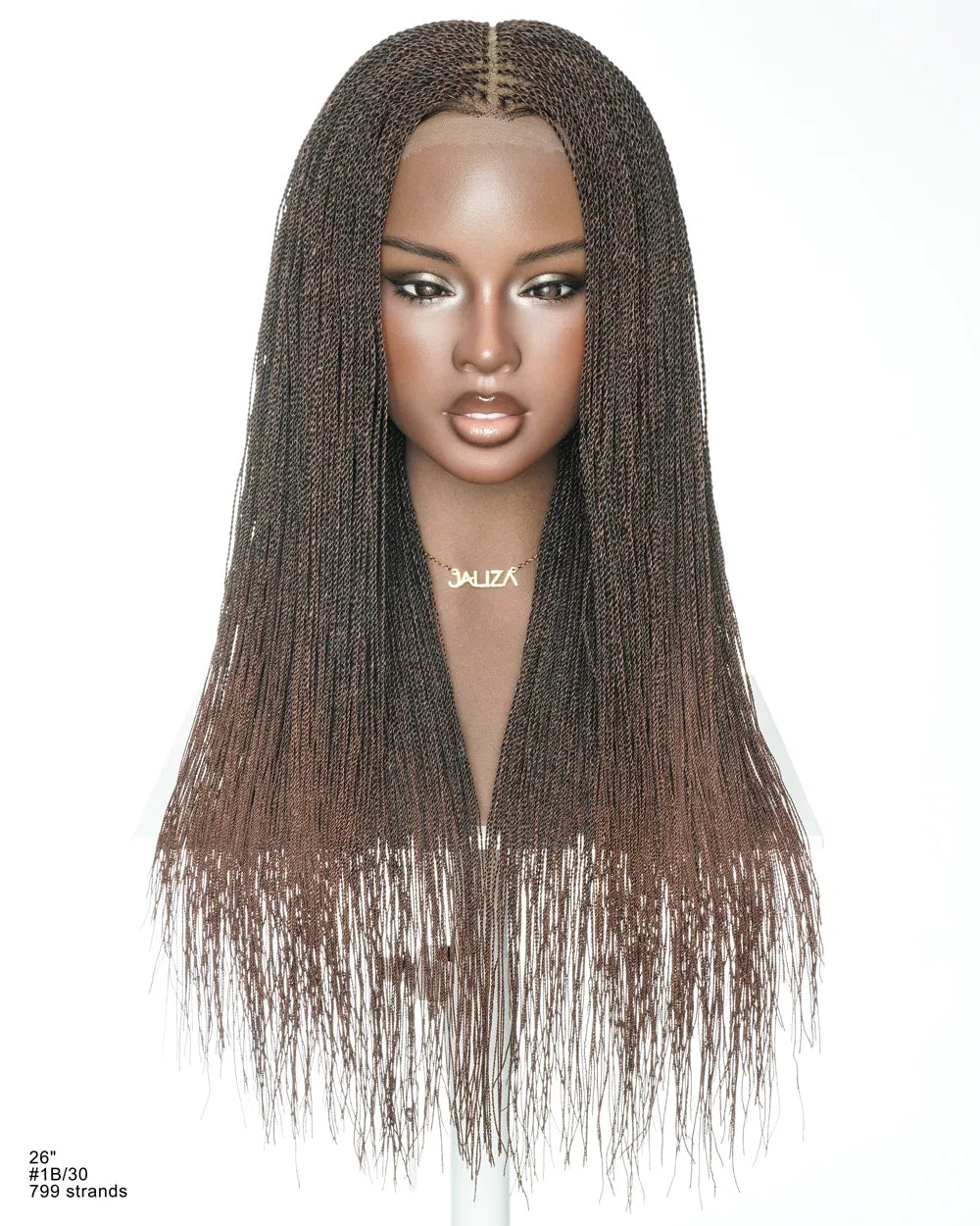 jaliza full lace micro box 26 inches in ombre brown color