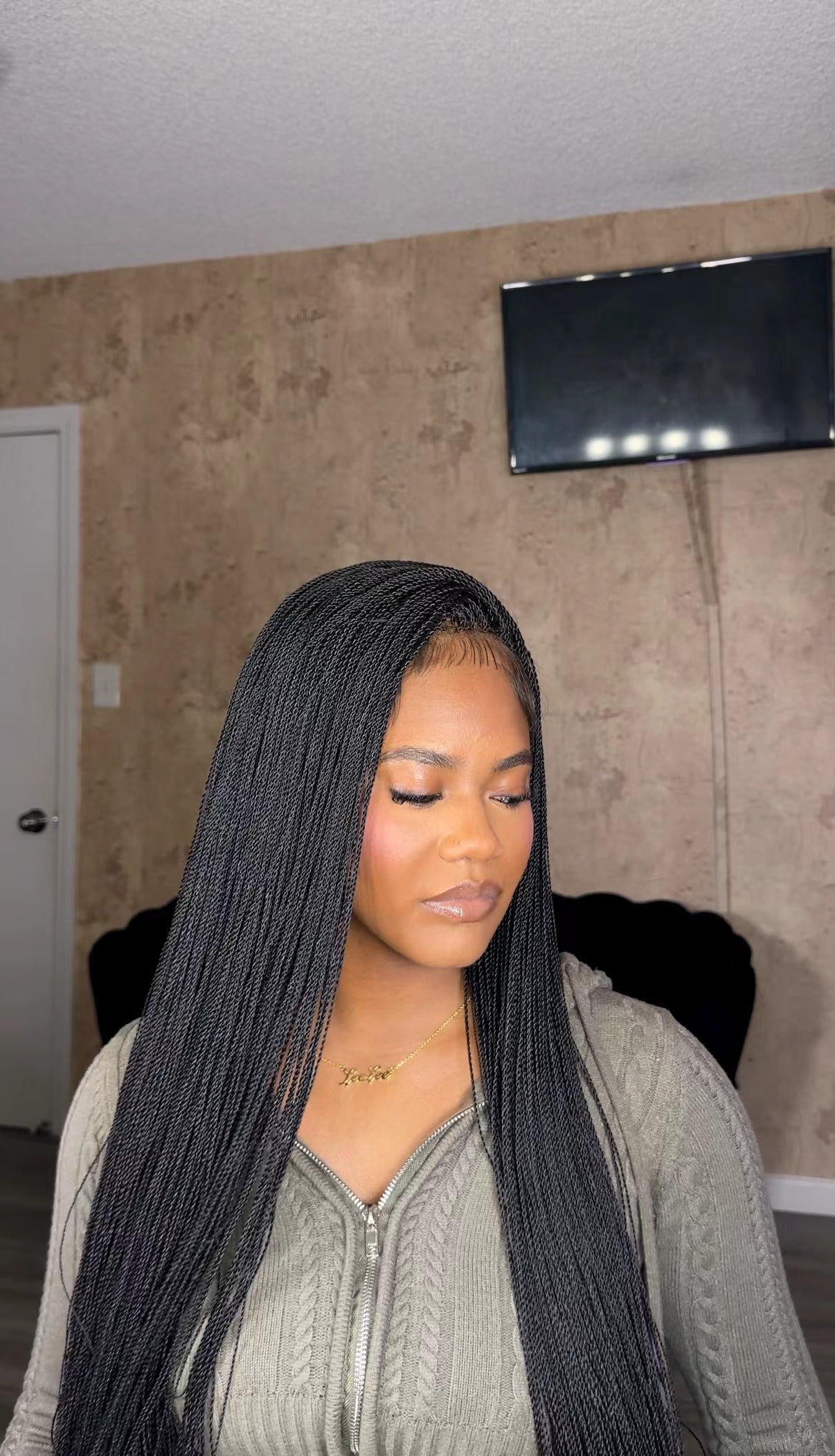 micro braids knotless braided wig