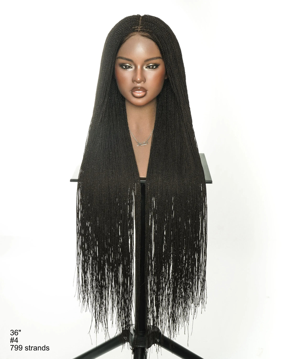 Mica - Micro Senegalese Twist Pre Bleached Swiss HD Full Lace Knotless Braids Wig 799 Strands