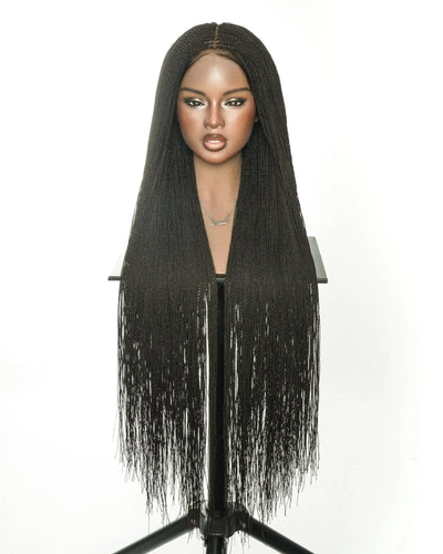 Mica - Micro Senegalese Twist Pre Bleached Swiss HD Full Lace Knotless Braids Wig 799 Strands